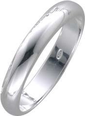 Freundschafts, Trauring oder Ehering  in Silber Sterlingsilber 925/-, Breite 4,0mm, Stärke 1,8mm, hochglanz poliert, in Größe 16-22 mm erhältlich.