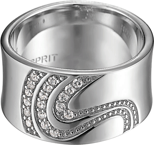 Esprit Glamour Touch Ring, Silber Sterlingsilber 925/- mit Zirkonia, Grössen 16-20mm