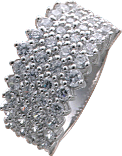 Ring aus echtem Silber Sterlingsilber 925/- besetzt mit 52 strahlenden Zirkonia, in den Größen 16-20 mm erhältlich. Spitzenqualität zum Schnäppchenpreis aus dem Hause Abramowicz, dem Juwelier Ihres Vertrauens, in Stuttgart seit 1949