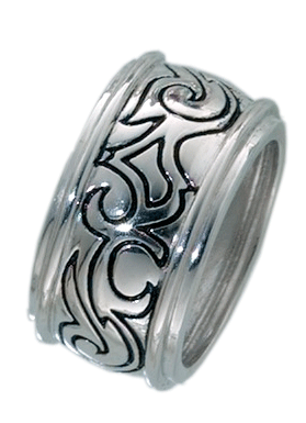 Designer Ring aus echtem 925/- Silber Sterlingsilber rhodiniert (Weißgoldlook), oxydiert und hochglanzpoliert. Breite ca. 1,25cm, Stärke ca. 0,24mm. Ringe in den Größen 16-20mm erhältlich mit Bestpreisgarantie aus Stuttgart in feiner Juweliersqual