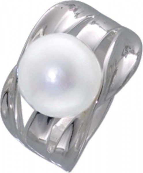 Ring aus echtem Silber Sterlingsilber 925/- mit einer wunderschönen schimmernden weißen Süßwasserzuchtperle, Durchmesser der Perle 11 mm, Durchmesser der Ringschiene 15 mm. Absolute Markenqualität und zum Toppreis bei Ihrem Juwelier Ihres Vertrauens. Die