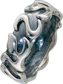 Ring aus echtem Silber Sterlingsilber 925/-  Breite ca. 6mm, Stärke ca. 1,8 mm,mit gleichbleibender Ringschiene, hochglanz poliert, teilweise geschwärzt. Mit wunderschönen Muster passend für Ihre Sammelsysteme.Premiumqualität von Deutschlands größtem Schm