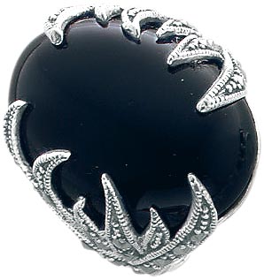 Silberring. Wunderschöner Ring mit Onyx und Markasit, rhodiniert und hochglanzpoliert, fein eingearbeitet in echtem Silber Sterlingsilber 925/- im exklusiven Topdesign. Ringkopfbreite ca. 25 mm, Breite ca. 5,0 mm. Ein echter Hingucker von Deutschlands grö