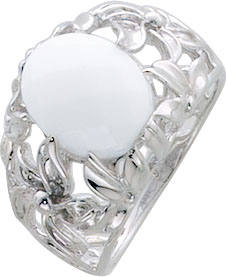 Silbering aus echtem Silber Sterlingsilber 925/- sehr filigran verarbeitet, besetzt mit einem weißen Synthetikstein. Der Ring hat eine gleichbleibende Ringschiene und ist rhodiniert (edler Weißgoldlook) und hochglanzpoliert. Ringkopf ca. 17 mm. Ein Schmuc